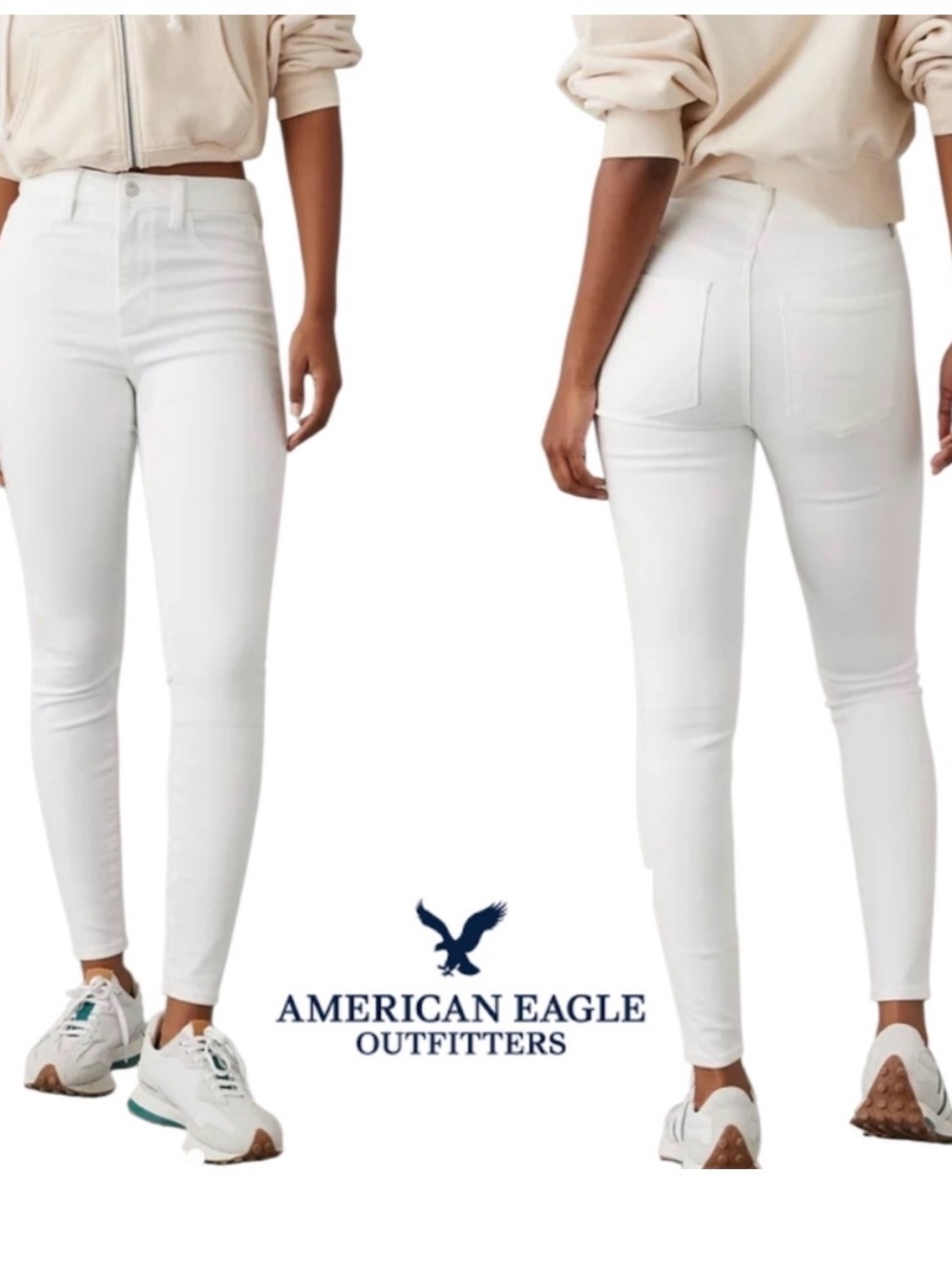American Eagle Outfitters White next level stretch High-Rise Jeggings Sz 6